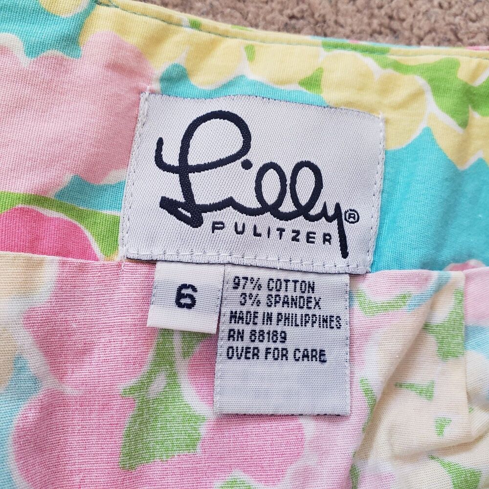 Vintage Lilly Pulitzer Dragonfly Floral Print Mini Short Skirt String Bow Size 6 - Picture 5 of 7